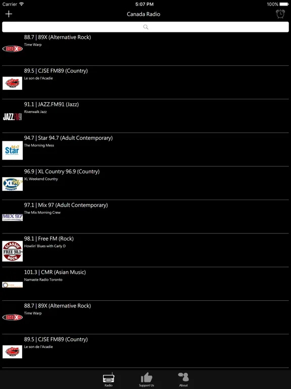 Canadian Radio: iPad app screen 6