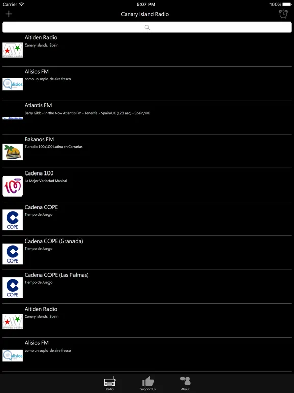 Canary Islands Radio: iPad app screen 6