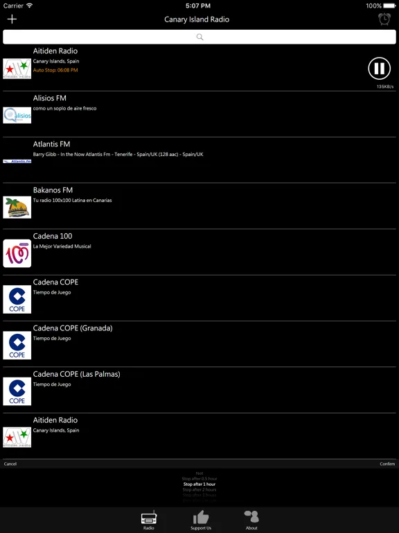 Canary Islands Radio: iPad app screen 8
