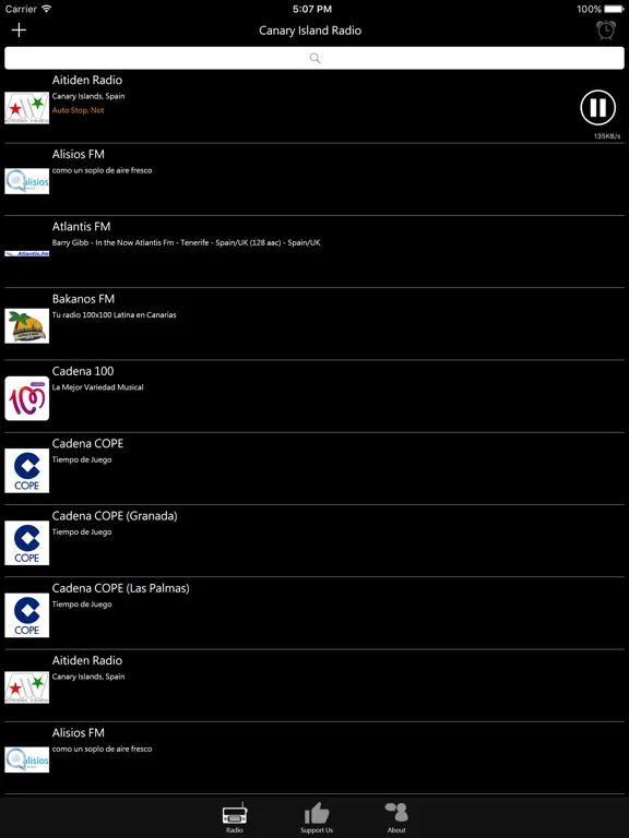 加那利群島電台：iPad 應用程式畫面 7