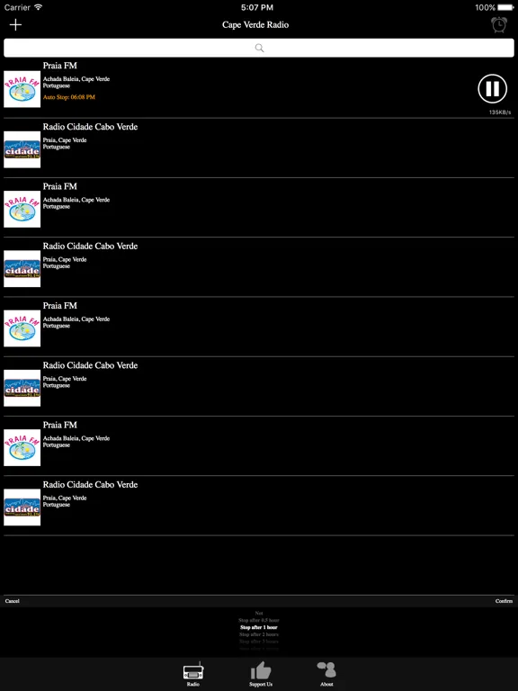 Cape Verde Radio: iPad app screen 8