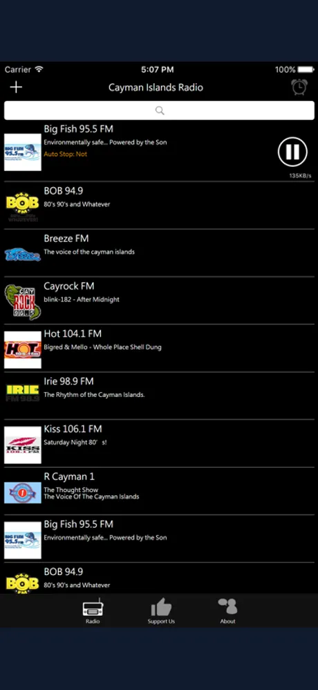 Cayman Islands Radio: iPhone app screen 2