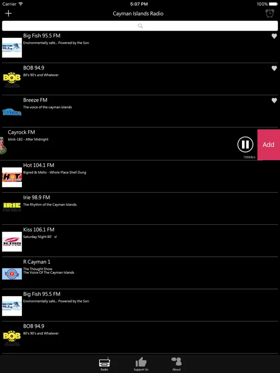 Cayman Islands Radio: iPad app screen 9