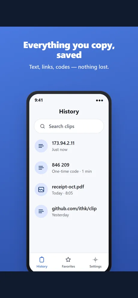 Clip: Clipboard Manager: app screen 1