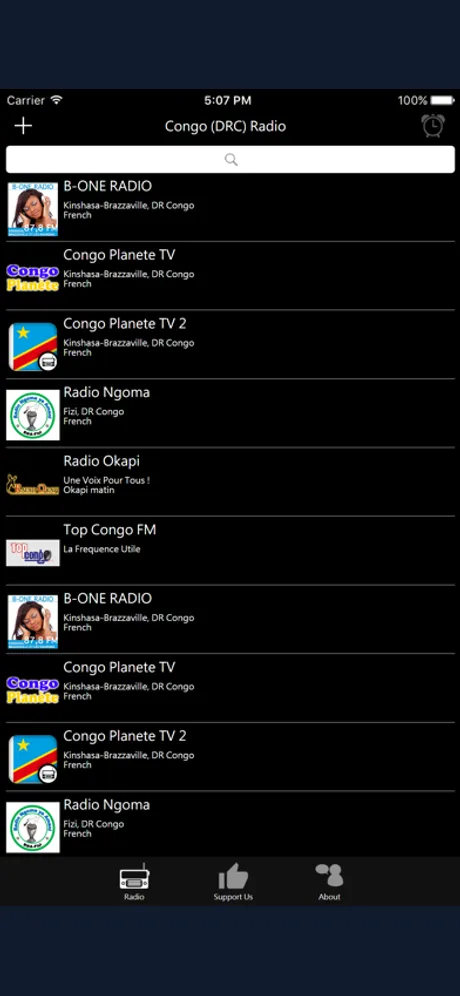 Congo (DRC) Radio: iPhone app screen 1