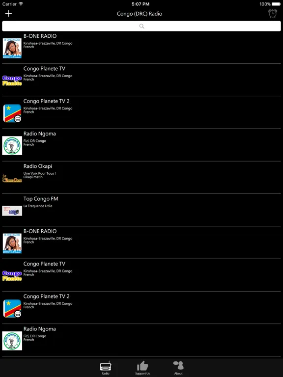 Congo (DRC) Radio: iPad app screen 6