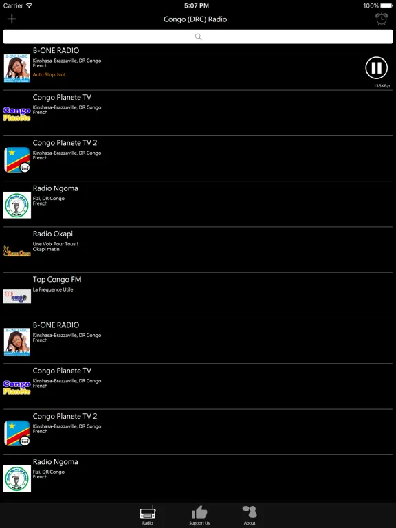 Congo (DRC) Radio: iPad app screen 7