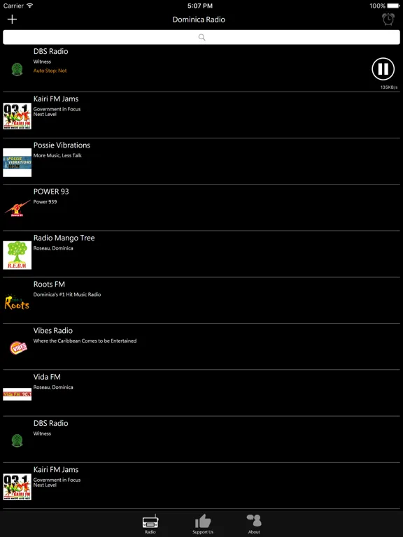 Dominica Radio: iPad app screen 7