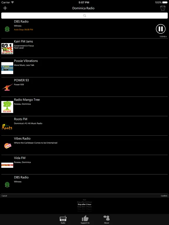 Dominica Radio: iPad app screen 8