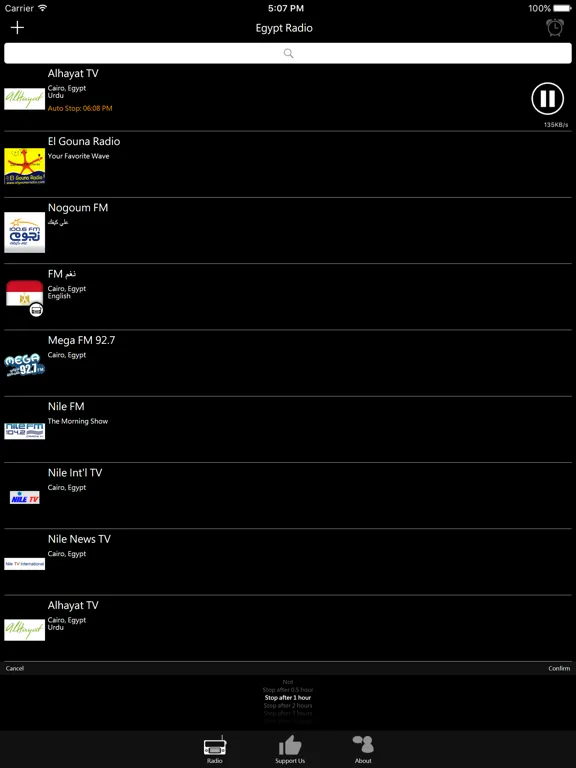 Egyptian Radio: iPad app screen 8