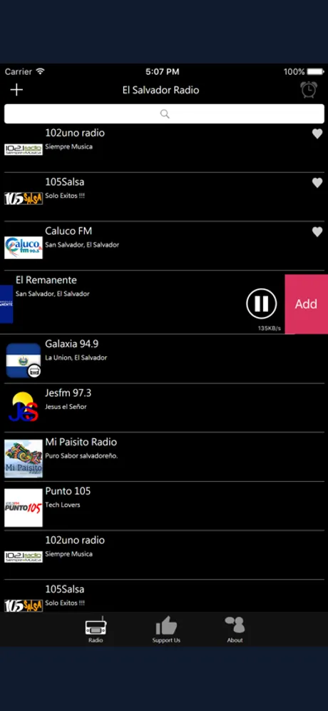 El Salvadorean Radio: iPhone app screen 4