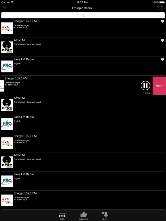 Ethiopia Radio: iPad app screen 9