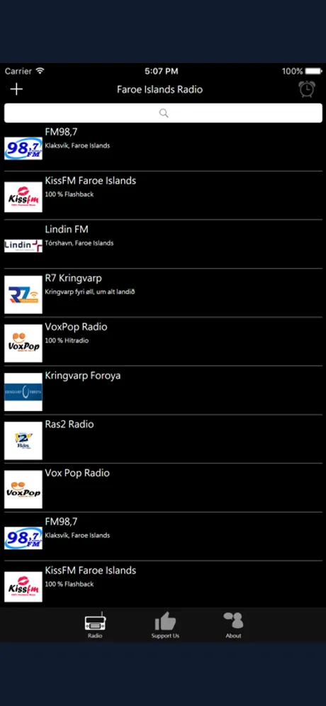 Faroe Islands Radio: iPhone app screen 1