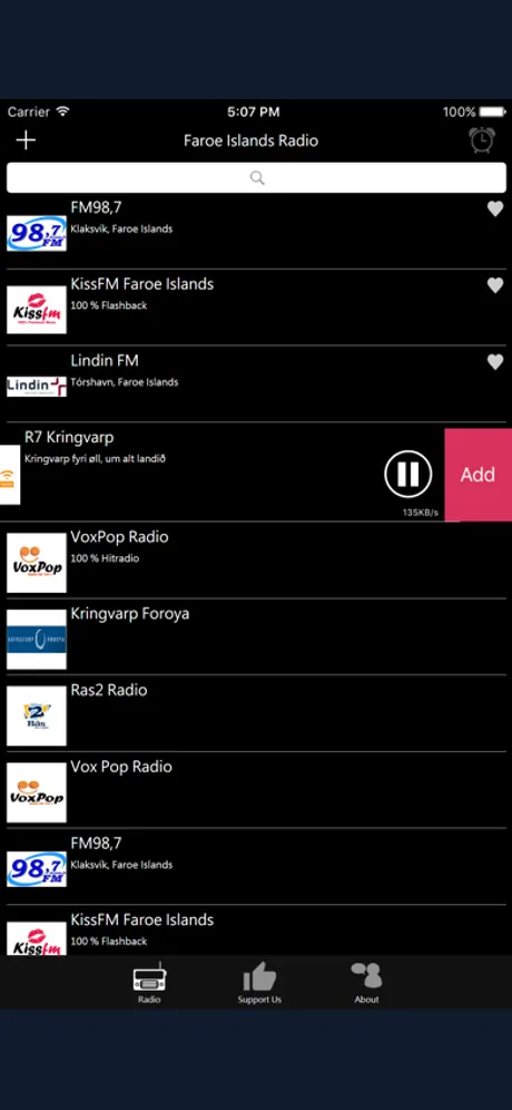 Faroe Islands Radio: iPhone app screen 4
