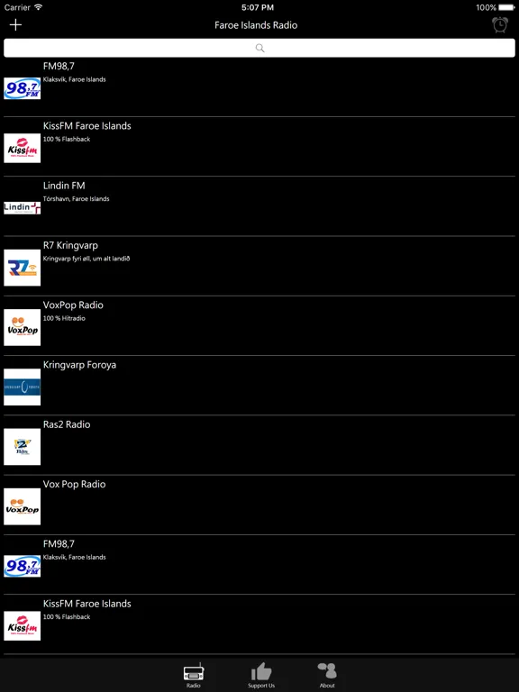 Faroe Islands Radio: iPad app screen 6