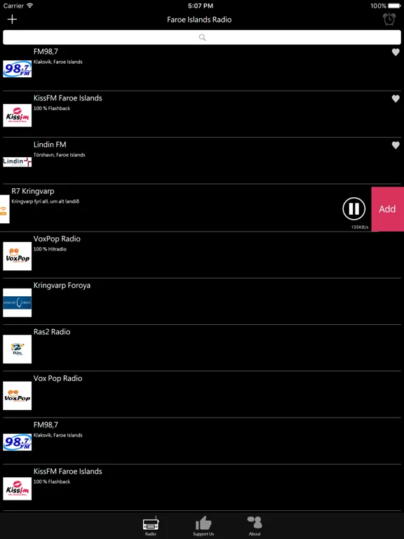 Faroe Islands Radio: iPad app screen 9