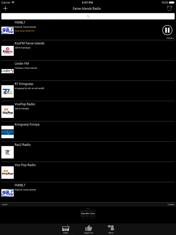 法羅群島電台：iPad 應用程式畫面 8