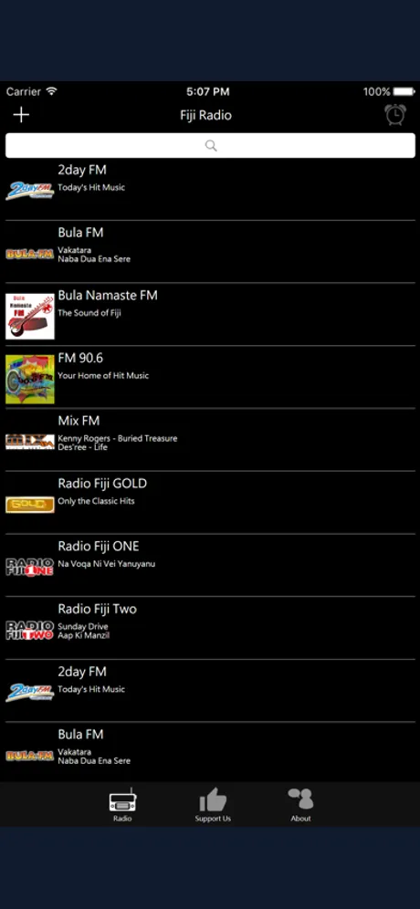 Fiji Radio - FJ Radio: iPhone app screen 1