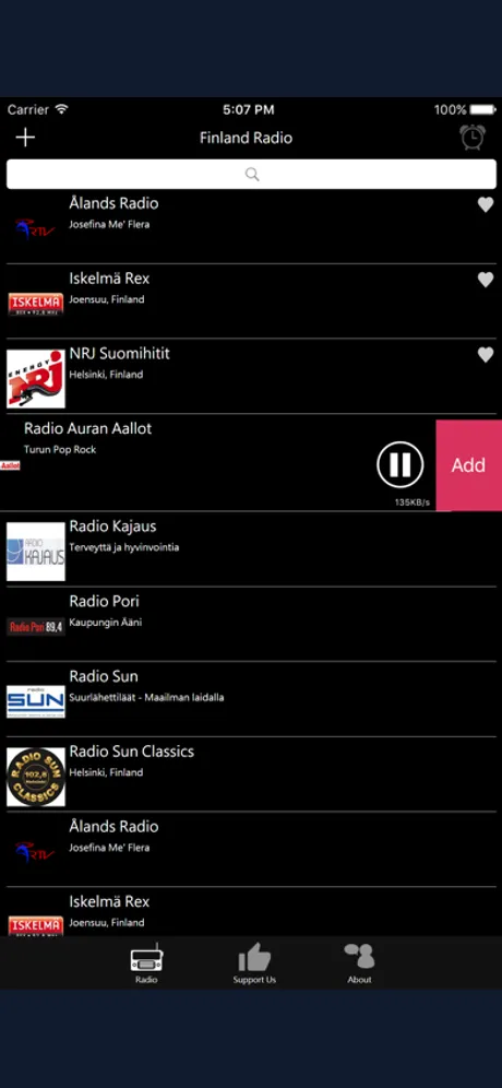 Finnish Radio: iPhone app screen 4