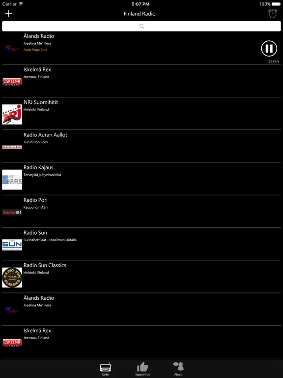 Finnish Radio: iPad app screen 7