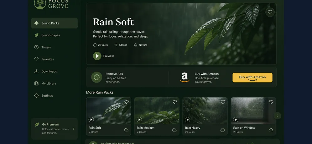Focus Grove: app screen 5