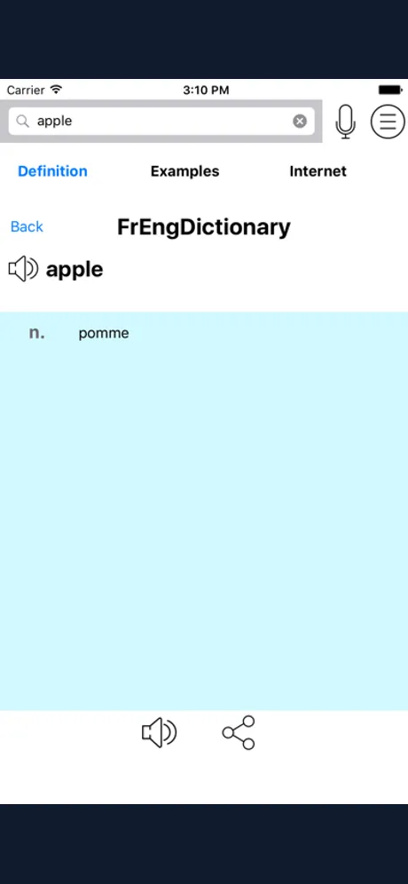 French English Dictionary - FrEngDict: iPhone app screen 2