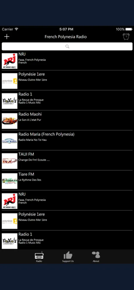 French Polynesia Radio - PF Radio: iPhone app screen 1