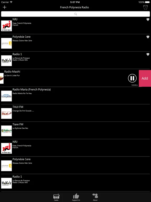 French Polynesia Radio - PF Radio: iPad app screen 9
