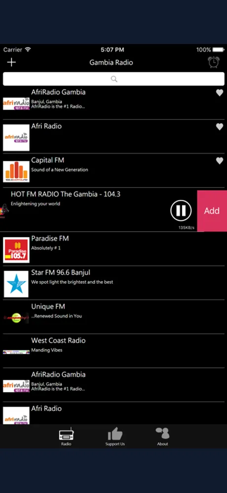 Gambia Radio: iPhone app screen 4