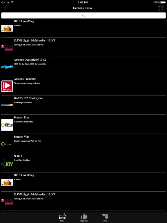German Radio - DE Radio: iPad app screen 6