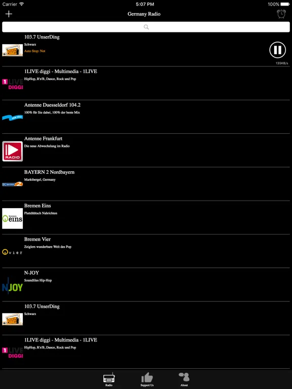 German Radio - DE Radio: iPad app screen 7