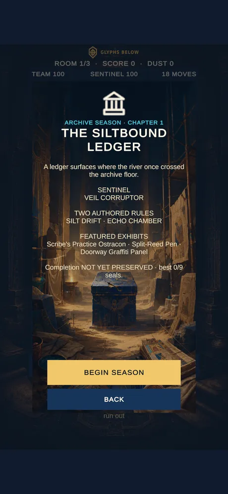Glyphs Below 存檔季度 Siltbound Ledger 的介紹