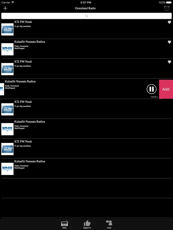 Greenland Radio: iPad app screen 9