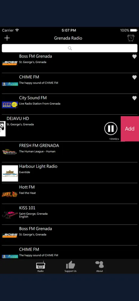 Grenadan Radio: iPhone app screen 4