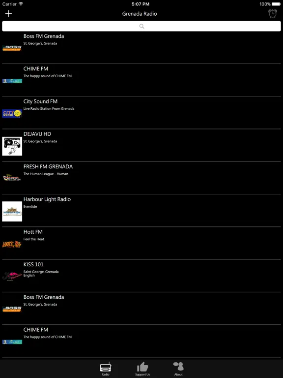 Grenadan Radio: iPad app screen 6