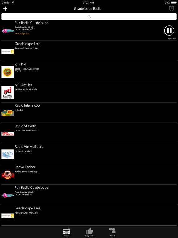 Guadeloupean Radio: iPad app screen 7