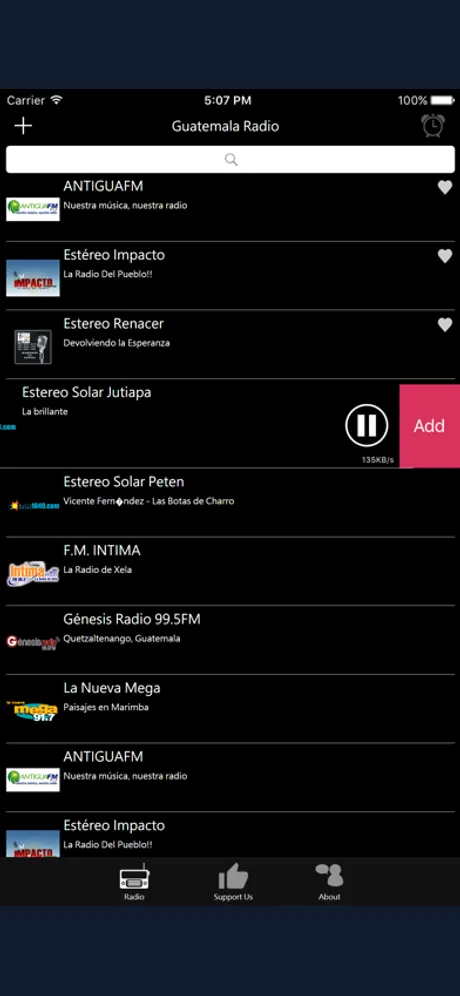 Guatemalan Radio: iPhone app screen 4