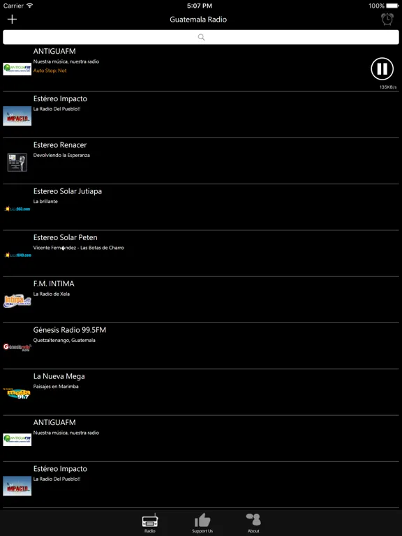 Guatemalan Radio: iPad app screen 7