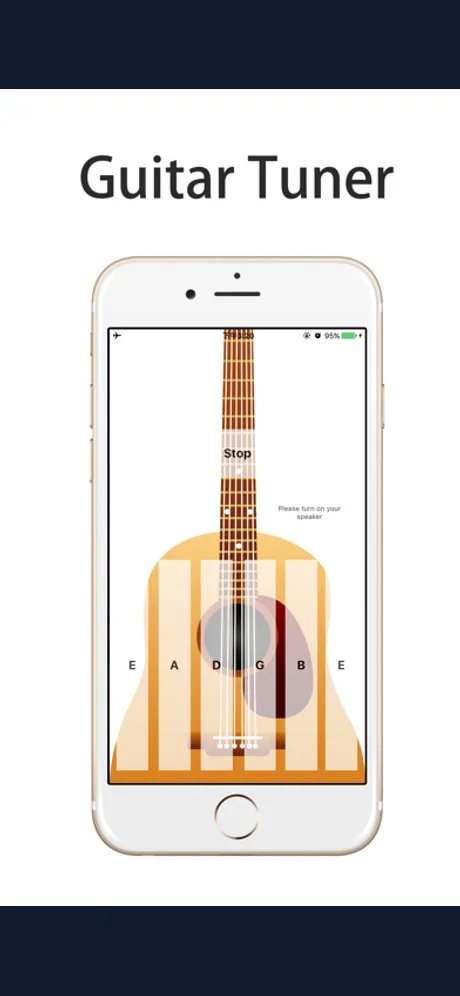 Guitar Tuner - Realistic Sound: iPhone app screen 1