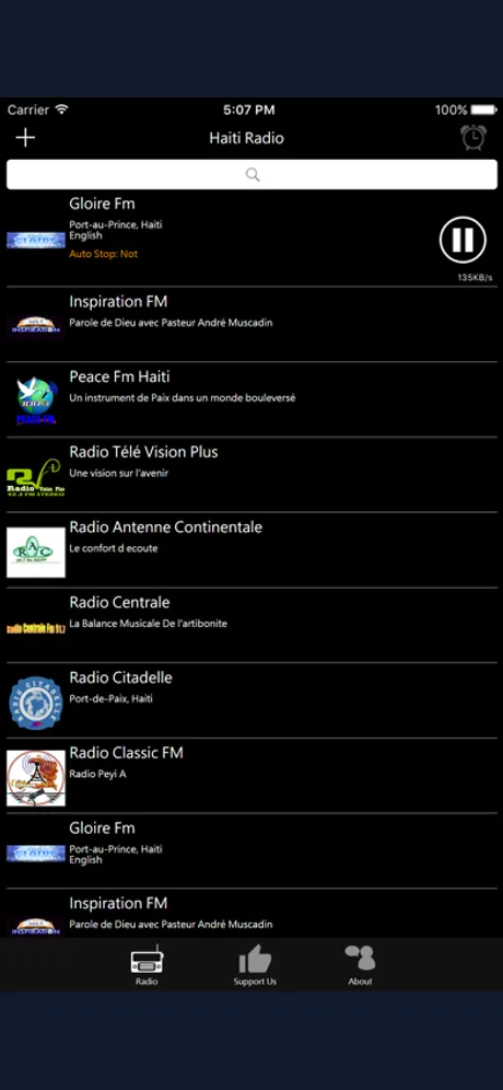 Haitian Radio: iPhone app screen 2
