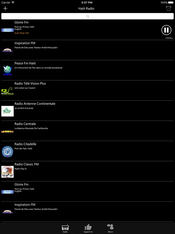 Haitian Radio: iPad app screen 7