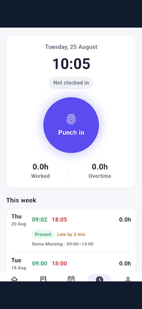 HRFlowTech 人力資源：Android 應用程式畫面 1