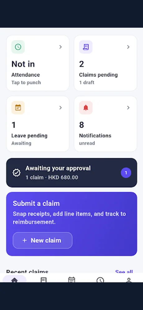 HRFlowTech 人力資源：Android 應用程式畫面 2