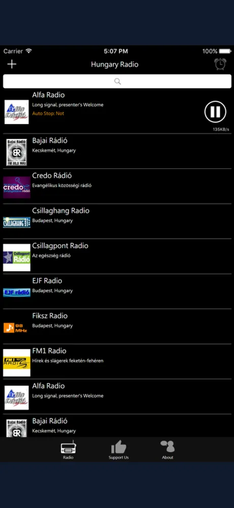 Hungarian Radio: iPhone app screen 2
