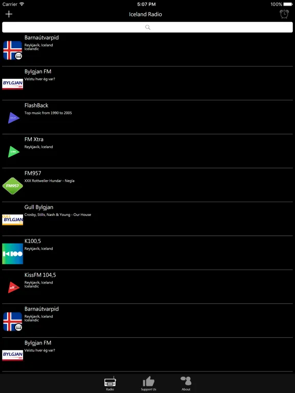 Icelandic Radio: iPad app screen 6