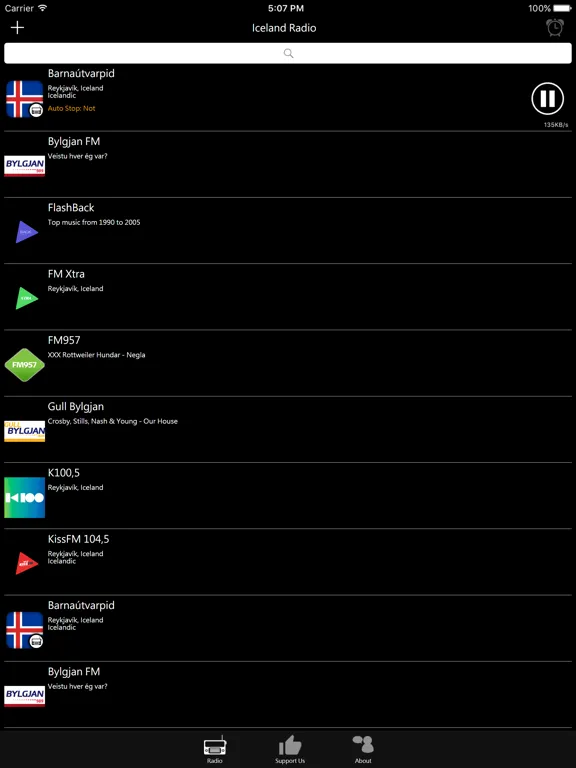 Icelandic Radio: iPad app screen 7