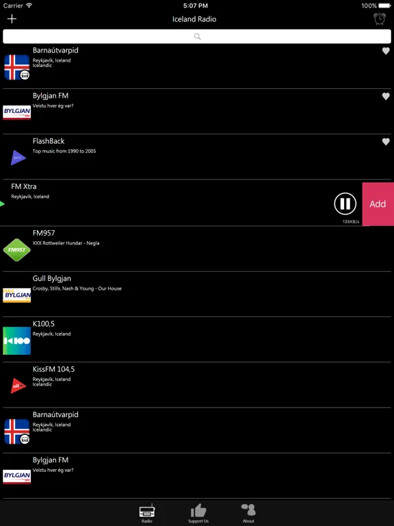 Icelandic Radio: iPad app screen 9