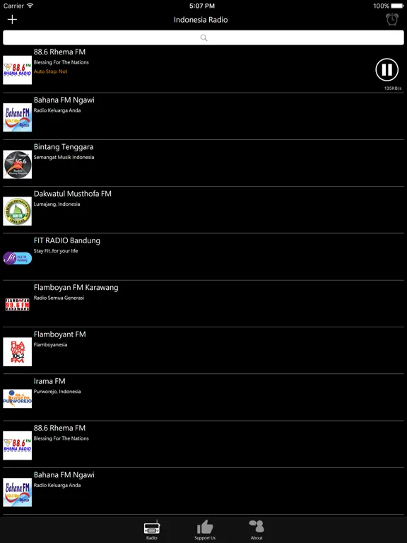 Indonesian Radio: iPad app screen 7