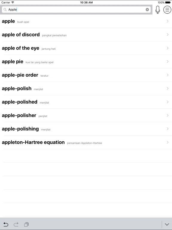 Indonesian English Dictionary - IndoEngDict: iPad app screen 4