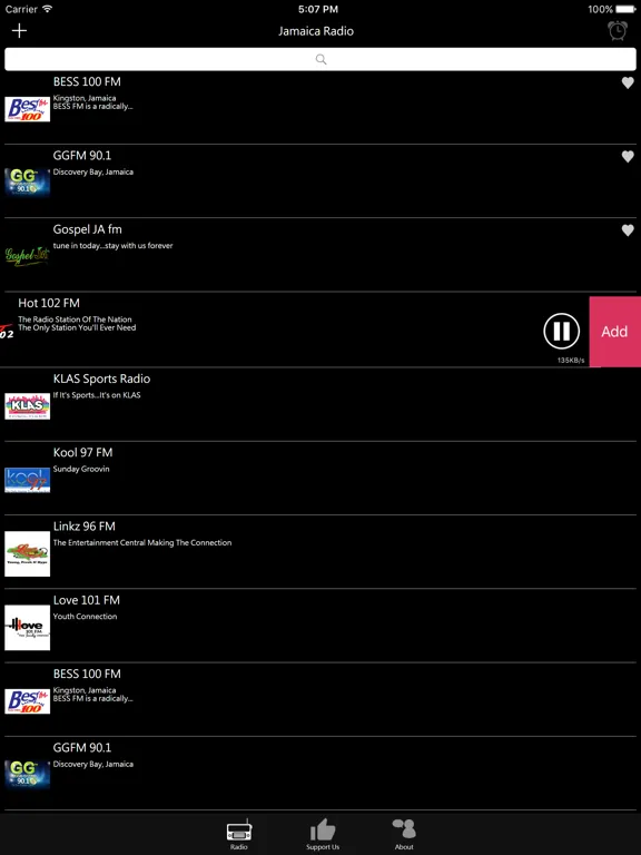 Jamaican Radio: iPad app screen 9